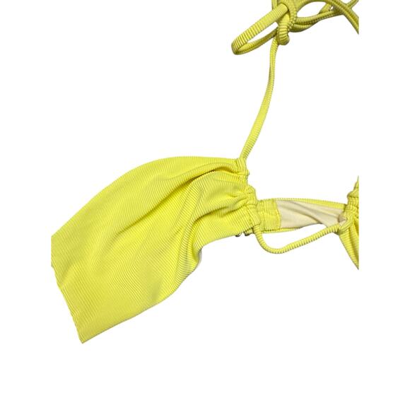 Beach Riot Lili Yellow Adjustable Halter Tie Bikini Swimsuit Top Size XL - Picture 6 of 8